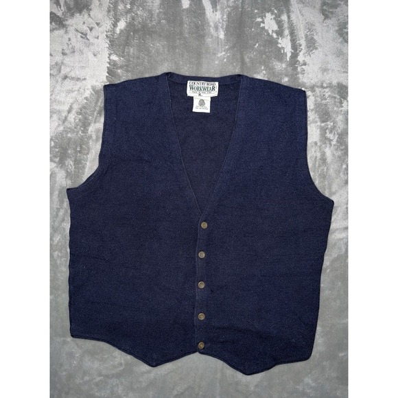 Country Road Other - Vintage Country Road Australia Pure Wool Knit Vest Navy Size XL Academia Preppy